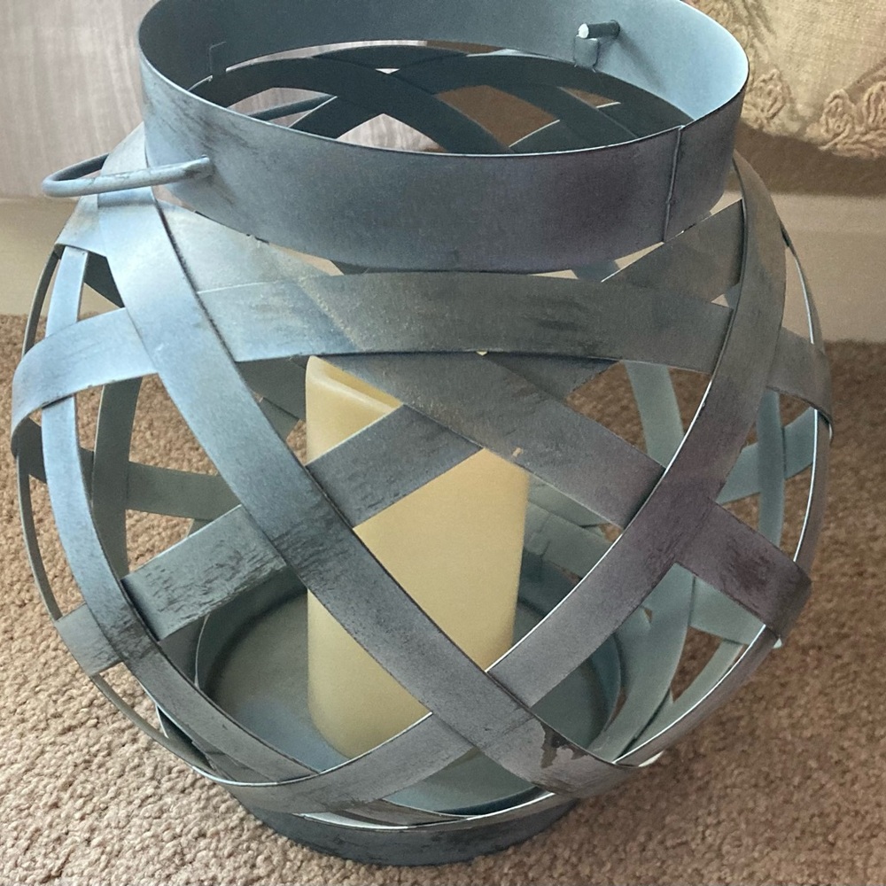 ♥️Gray Metal Lantern Candle Holder